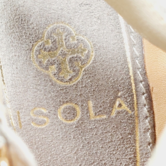 Isola Womens Iliana Taupe Grau Leather Pep Toe Block Heel Sandals K1019 - Picture 9 of 11